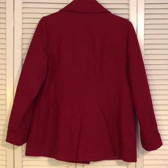 Maroon London Fog Winter Pea coat - Picture 2 of 3